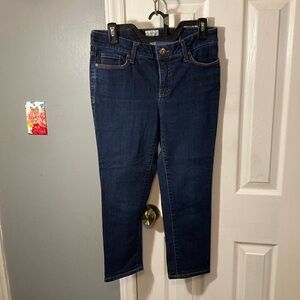 St. John’s Bay Blue Ankle Cropped Jeans with Dark Indigo Wash Size 4